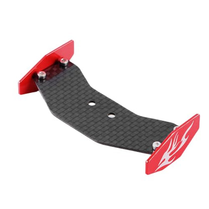 GLOBACT RC Tail Wing Carbon Fiber for Losi 1/24 Micro-B 2WD Buggy (Red) - color: Red