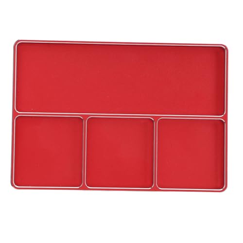 RC Repair Screw Tray, Aluminum Alloy 4 Grids Screw Tray with Magnetic Pad for 1/10 1/8 RC Car Airplanes Helicopters, Durable Tool Tray for Model Screws and Small Parts (Red) - color: Red