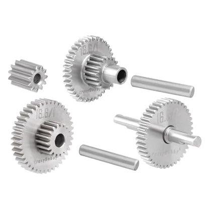 Transmission Gear Set Stainless Steel High Speed Diff Gear for Traxxas TRX4M TRX4MT 1/18 RC Crawler Upgrades (16.6:1) - size: 16.6:1