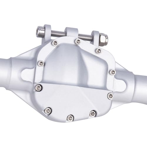 Aluminum Front Rear Offset Straight Axle Set for 1/10 RC Crawler Axial SCX10 II VS4-10 Rock Trucks Parts (Front Rear Silver)