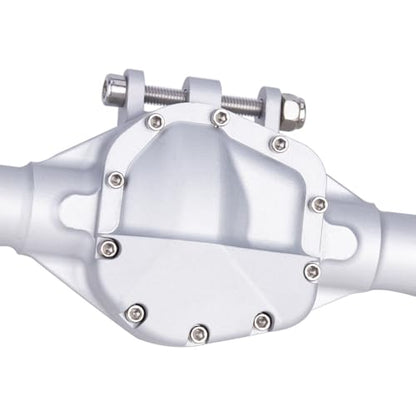 Aluminum Front Rear Offset Straight Axle Set for 1/10 RC Crawler Axial SCX10 II VS4-10 Rock Trucks Parts (Front Rear Silver)