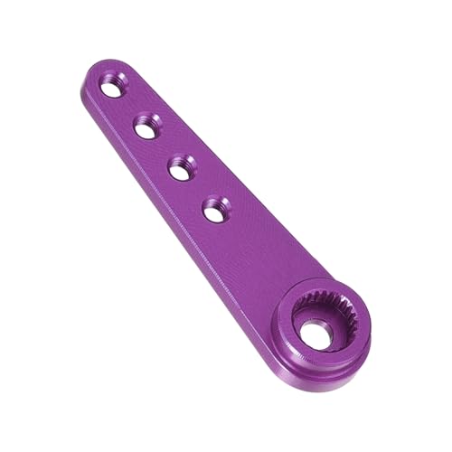 MECCANIXITY 5 Pcs Aluminum Servo Horn Long 25T Steering Arm 37mm Length Purple Suitable for DIY RC Car/Boat/AirplanesBoat Model Accessories - color: Purple