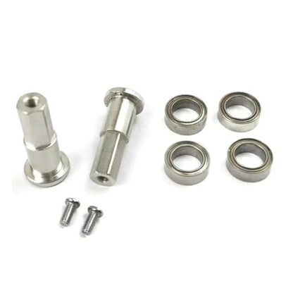 RC Car Upgrade Part for Wpl D12 1/10 5Mm Metal Combiner Wheel Hub Hex Adapter with Bearing Rc Truck Car Upgrade Accessories Parts(Silver) - size: Silver