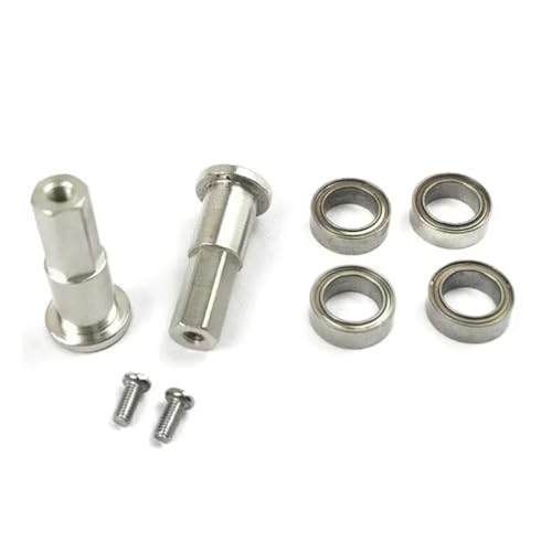 RC Car Upgrade Part for Wpl D12 1/10 5Mm Metal Combiner Wheel Hub Hex Adapter with Bearing Rc Truck Car Upgrade Accessories Parts(Silver) - size: Silver