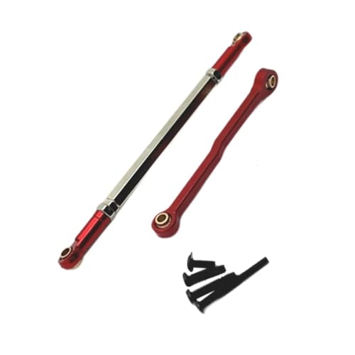 Compatible with MN82 1/12 Scale Vehicles Trucks RC Car Steering Pull Rod Link Linkage Set Upgrade Parts RC Car Push Rods Linkage Rod End Linkage - color: Red
