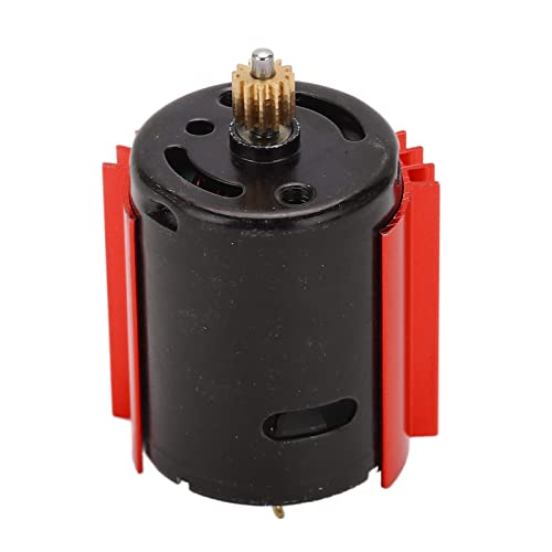 RC Car Motor, 52000 RPM High Speed Aluminum 370 Mini Motor and Heat Sink, Red RC Car Parts Compatible with Remote Control Cars D12
