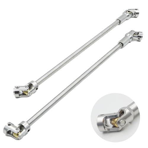SCX10 Drive Shaft 2pcs 68-229mm Cut to Length Stainless Steel Driveshaft for 1/10 RC Crawler LCG Rig Sportys Scalers GSPEED Capra SCX10 Pro Element DIY SCX10(Silver) - color: Silver