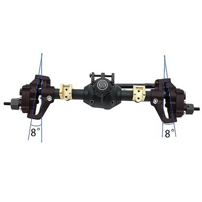 1/10 RC Crawler Aluminum Portal Front and Rear Axle Set for Axial SCX10 II 90046 90047 AR44 – CNC Alloy Axles with Steering Link Upgrade Parts for SCX10 Trucks (Silver Front Axle) - color: Silver Front Axle