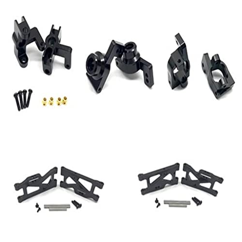 5Pcs 14th RC Car Truck Parts Rear Hub Carriers Set Fits WLtoys 144001 - Upgrade Your Kit with Weight & Aluminum Construction - Perfect for DIY Enthusiasts and - Black, Red - color: Black