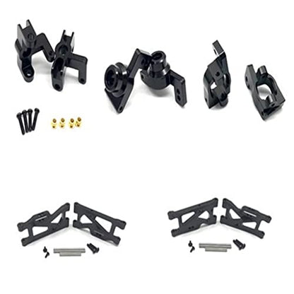 5Pcs 14th RC Car Truck Parts Rear Hub Carriers Set Fits WLtoys 144001 - Upgrade Your Kit with Weight & Aluminum Construction - Perfect for DIY Enthusiasts and - Black, Red - color: Black