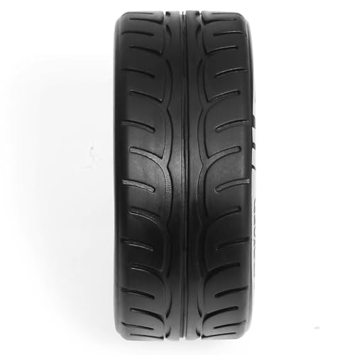 1/10 On Road Tires and Aluminum Wheels 12mm Hex RC Rally Racing Tyres OD 2.56" for Tamiya TT01 TT02 XV01 TA06 A959 PTG2 HPI KYOSHO PTG2 Traxxas 1:10 Street Touring Drift Car (Black) - color: Black