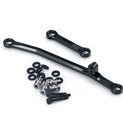 1/24th Aluminium Steering Rod Tie Links RC Upgrade Steering Linkage Set for Axial SCX24 AXI90081 Deadbolt AXI00001 AXI00002 AXI00005 AXI00006 Crawler Car (Black) - color: Black