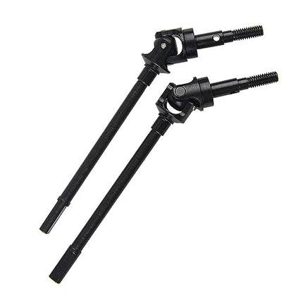 1 Pair Metal Hard Steel Axle Dog Bone CVD Drive Shaft Set for Axial SCX10 II 90046 1/10 RC Crawler Car, Black