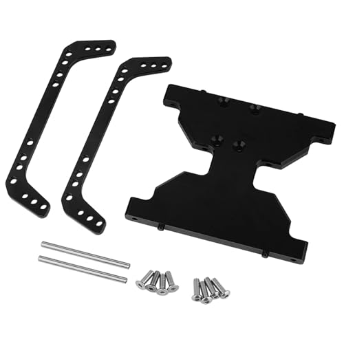 New Aluminum Chassis Skid Plate Metal Transmission Plate for 1/10 RC Crawler for Axial for Capra 1.9 UTB F9 AXI03004 Upgrade Parts(Black) - color: Black