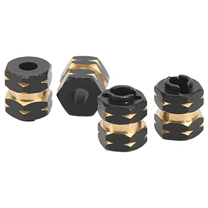 Generic 4PCS RC Hex Hub Extension Adapter Brass Wheel Hub Coupler for Axial SCX24 AXI90081 AXI00001 AXI00002 AXI00005 1/24 with Black Hard Coating