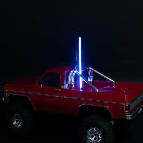 2PCS LED Whip Light Side Fixed for 1/18 SCX24 1/24 Deadbolt JLU C10 TRX4M(Blue) - color: Blue