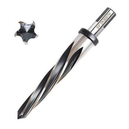 3/4” Bridge Construction Reamer Drill Bit, M2 HSS Taper Chucking Reamer for Steel Alloy Metal Wood Plastic, 1/2" Non-Slip Shank, 5-Spiral Flutes Car Reamer, to Align or Enlarge Holes, 19mm - size: 3/4”