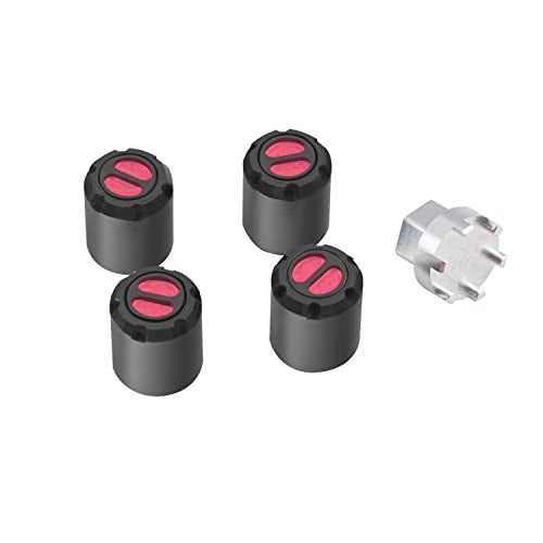 DJX 4PCS Aluminum M2.5 Wheel Nut Center Cap Locking Hubs for TRX-4M TRX4M Etc 1/18 RC Crawler Car (Black and Red) - color: Black&red