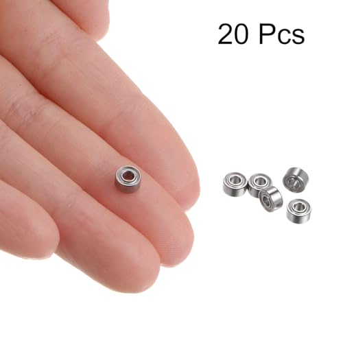 uxcell 20pcs MR52ZZ Deep Groove Ball Bearings 2x5x2.5mm Chrome Steel Miniature Bearing Double Shielded Precision Bearings, P6 (ABEC 3) - size: 2x5x2.5mm
