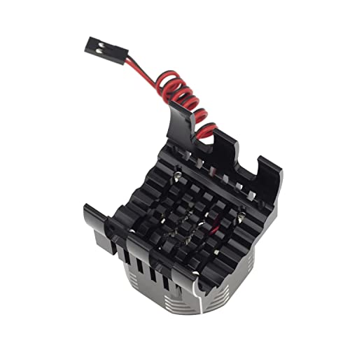 DKKY 42mm RC Cooling Fan Motor Heatsink 21000 RPM for Axial SCX10 Traxxas TRX4 Slash/Rustler/Stampede/Bandit Arrma Kraton Mojave Senton 1/8 1/10 RC Crawler Car 4274 4268 Motor, Black - color: Black