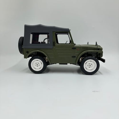 1/10 Scale 2.4GHz 4WD RC Rock Crawler Truck RTR, Full Proportional Off-Road RC Car with 2-Speed Transmission, Adjustable Hydraulic Shocks, LED Lights (Green)