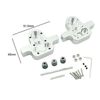 High Performance D90 Transfer Case Gearbox Upgrade for 1/12 RC Crawler Car, Metal Replaces Black Parts, Easy Install and Use, Fits MN98 99S - Silver - color: Silver