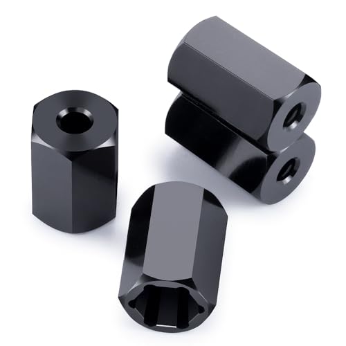 MOHERO 5mm to 7mm (+10mm) 4Pcs RC Wheel Hex Hubs Adapter for WPL D12 and 1/10 RC Trucks 1/24 SCX24 RC Cars Upgrade Parts