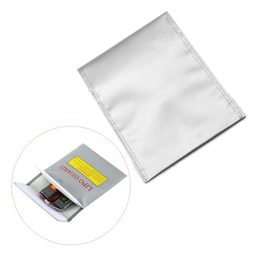 Lithium Battery Explosion-Proof Bag High Temperature Storage Protective Bag Safe Flame Retardant Multi-Functional fire Protection Bag 18 * 23cm Silver -1pcs - color: Silver