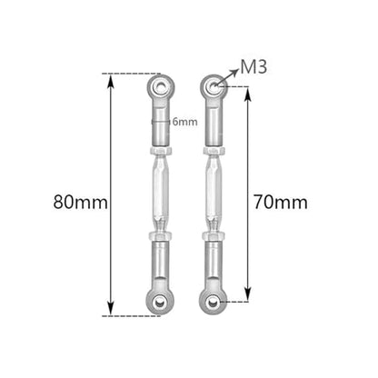 RC Links Linkage for Traxxas for Slash 4X4/2WD 1/10 rc Cars Upgrade Parts 1 Set 7 Pcs Metal Turnbuckle Camber Link End Adjustable Kit(Yellow) - color: Yellow