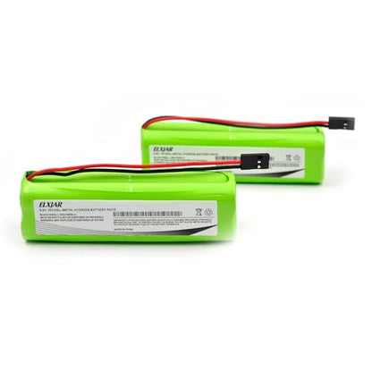Coonyard (2-Pack) 9.6V 2000mAh NiMH Battery for Futaba 8UA 8UH 6YF 6NPK 7C | Fits Futaba 6DA, 7NFK and Square NT8S600B; 8-AA square battery pack with Hi-tec connector for compatible RC radio systems.