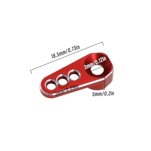SING F LTD 2pcs 25T Servo Arm Horn Aluminum Alloy Material Compatible with TRX4M 1/18 RC Crawler Car, Red and Black
