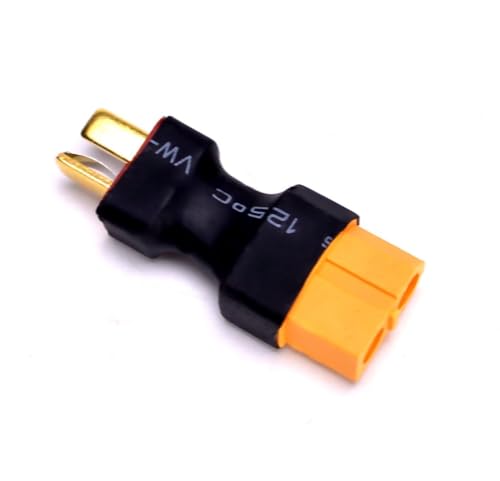 5pcs XT60 Female Connector to T-Plug Male Connector Adapter for RC Car Plane Lipo Battery ESC (Female XT60 to Male T-Plug) - size: XT60 Female to T Plug Male
