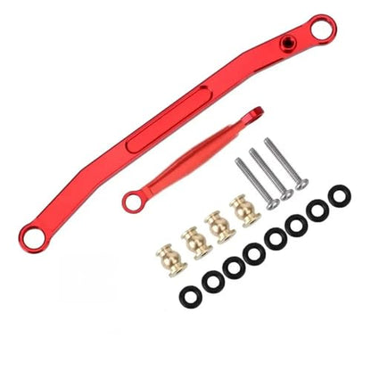 RC Models Parts For Axial For SCX24 90081 RC Crawler Upgrade Parts Aluminum Alloy Material CNC Front Steering Linkage Rods Set(Red) - color: Red