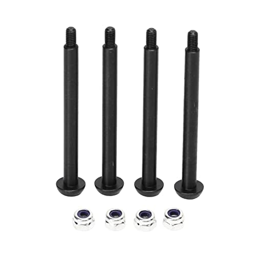 JTLB RC Lower Arm Hinge Pin, Premium Steel Aluminum Alloy Suspension Swing Arm Pin, Stable Structure, 4pcs 1.9in Rear Hinge Pin for ARRMA 1/7 1/8 Series, Made of M3 Nut (Black) - color: Black