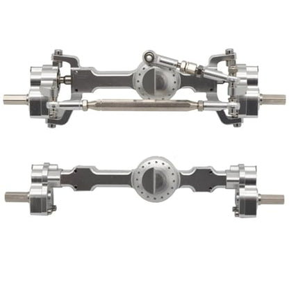 Metal Front and Rear Portal Axle Assembly Kit with 10.5mm High Ground Clearance for MN D90 MN99S FJ45 for WPL C14 C24 RC Crawler 1/12 1/16 Scale Upgrade Parts (Silver) - color: Silver