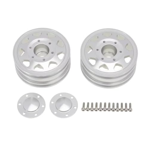 RC Replacement Parts for Tamiya 1/14 6PCS Wheel Tire Complete Set Metal Front and Rear Hub RC Trailer Tractor Truck Car Upgrade Parts