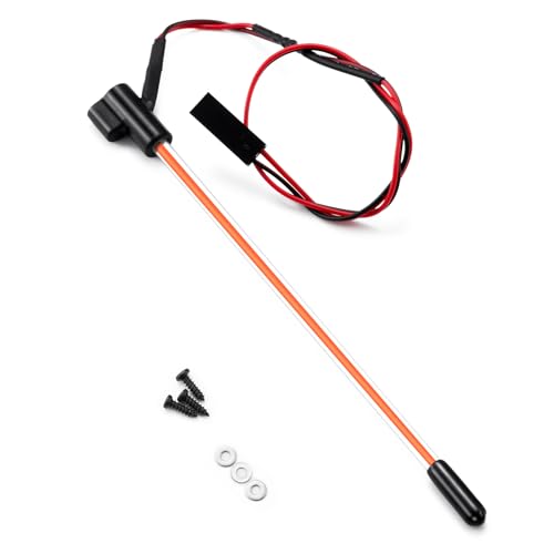 2PCS LED Whip Light Side Fixed for 1/18 SCX24 1/24 Deadbolt JLU C10 TRX4M(RED) - color: Red
