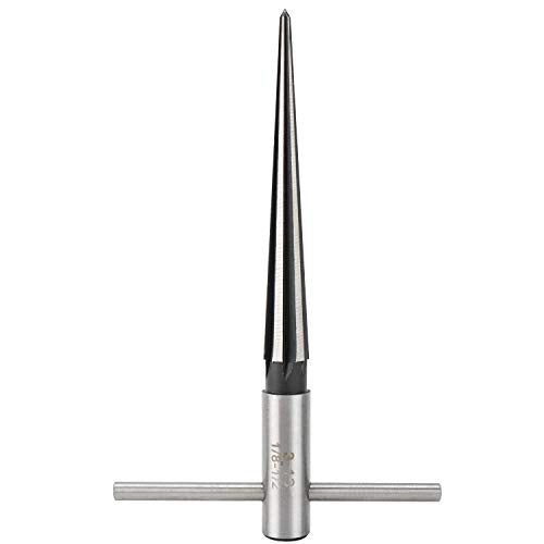 2 pcs Tapered Reamer T Handle 6 Fluted Chamfer Bridge Pin Hole Hand Held Reamer Sizes 1/8"-1/2" (3-13mm) & 5''-5/8'' (5-16mm) Handle Drilling Tools