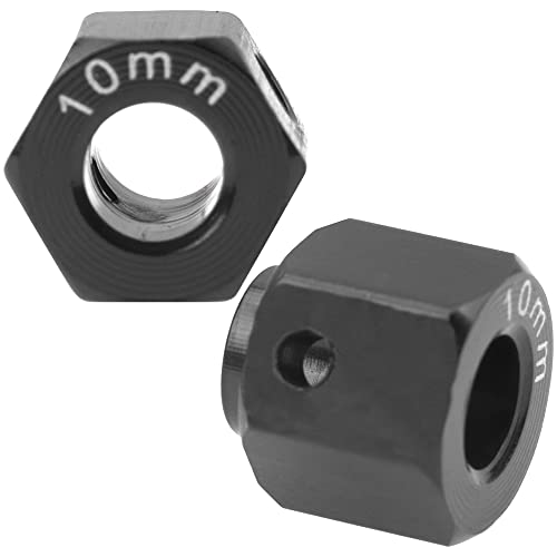 ShareGoo Aluminum RC 12mm Hex Extended Wheel Hex Hub Extension 10mm Offset Spacers Compatible with Traxxas TRX4 TRX6 1/10 RC Crawler (10mm, Black) - color: Black, size: 10mm