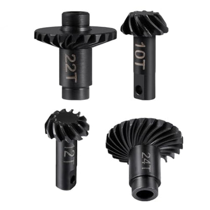 2 Sets 10-22T&12-24T Diff Gears for Tra-xxas TRX4M Bronco Defender | K10 F150 1/18 RC Crawlers Upgrades Parts Overdrive Helical Differential Gear Set - style: 12-24T&10-22T