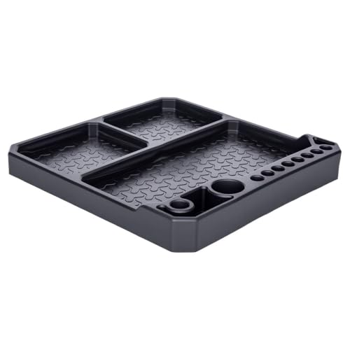 1/10 1/18 1/24 Rc Car Organizer Tray Silicone Tool Holder Storage Box 155x155mm Models Upgrade Replacement Modify Parts RC Car Repair Kit - color: Black
