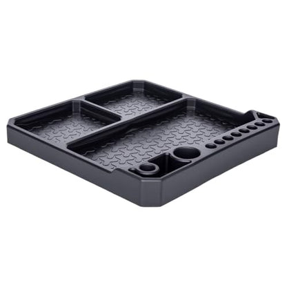 1/10 1/18 1/24 Rc Car Organizer Tray Silicone Tool Holder Storage Box 155x155mm Models Upgrade Replacement Modify Parts RC Car Repair Kit - color: Black
