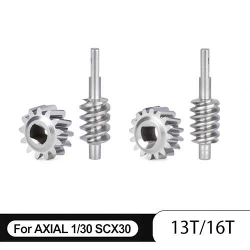 2/13T & 2/16T Axle Worm Gear Set for 1/30 Axial SCX30 2 Sets RC Car Stainless Steel Upgrade Parts (13T+16T)