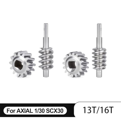 2/13T & 2/16T Axle Worm Gear Set for 1/30 Axial SCX30 2 Sets RC Car Stainless Steel Upgrade Parts (13T+16T)
