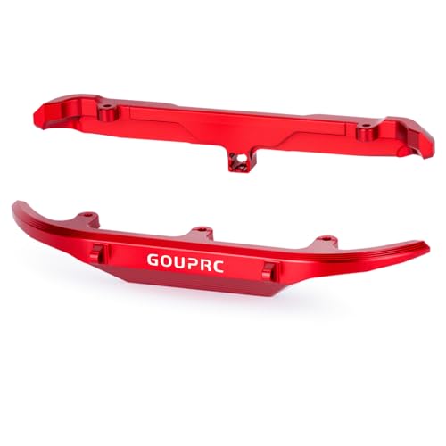 GOUPRC Aluminum Alloy RC Front & Rear Bumper for Axial SCX30 Bronco C10 1/30 RC Crawler Car Upgrade Replacement Parts - color: Red