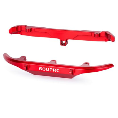 GOUPRC Aluminum Alloy RC Front & Rear Bumper for Axial SCX30 Bronco C10 1/30 RC Crawler Car Upgrade Replacement Parts - color: Red