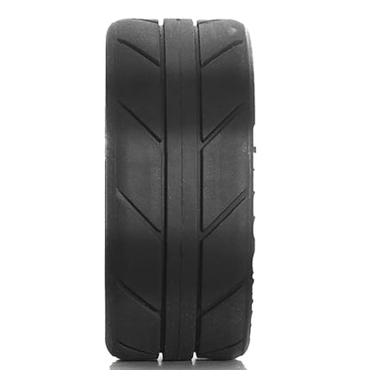 REDSPIDER 12mm Hex RC Wheels and Tires Metal Wheel Rims OD2.56'' RC Rally Racing Tyres for Tamiya TT01 TT02 XV01 TA06 A959 PTG2 HPI KYOSHO PTG2 Traxxas 1:10 Street Touring Drift Car (Titanium) - color: Titanium