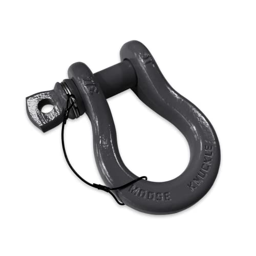 B'oh Spin Pin 3/4” Recovery Shackle | 10,000 lbs Capacity - High-Strength Carbon Steel with 7/8" Pin Recovery Gear Towing Accessories - Pin Style : Screw, Gun Gray - color: Gun Gray