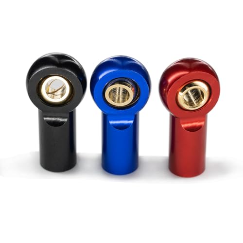 [20Pcs] M3 RC Ball Joint Rod End Links, CNC Aluminum Alloy M3 Rod Ends with Gold-Plated Copper Ball, Precision Linkage Ends for 1/10 RC Crawler Axial SCX10, Traxxas, Tamiya, Redcat -Red - color: Red