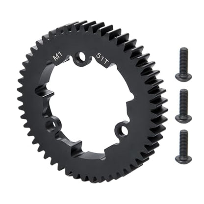 Steel 51T Main Spur Gear M1 for Tra-xxas X-MAXX XRT E-REVO 2.0 New | MAXX XO-1 6S 8S Maxx 4S 1/5 1/6 1/7 1/10 RC Car Upgrade - size: 51T